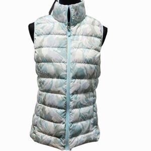 NEW Eddie Bauer Women's Aqua Camouflage Down Puffer Vest (S)